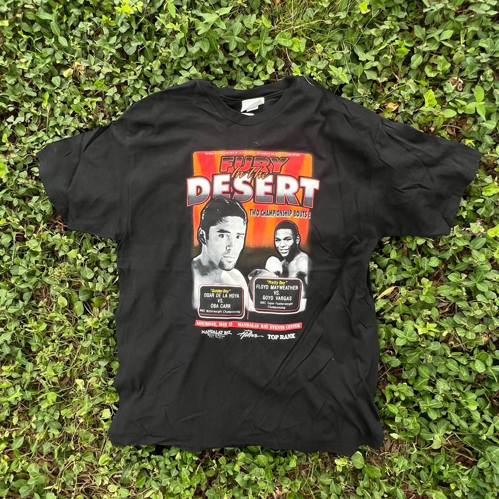 Vintage Floyd Mayweather De la Hoya Fury in the desert T Shirt size XL
